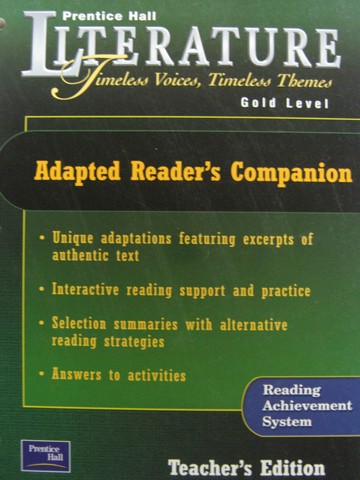 (image for) Literature Gold Level Adapted Reader's Companion TE (TE)(P)