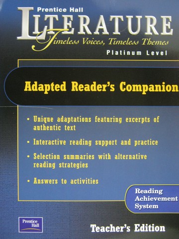 (image for) Literature Platinum Level Adapted Reader's Companion TE (TE)(P)