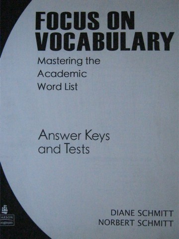 (image for) Focus on Vocabulary Answer Keys & Tests (P) by Schmitt,