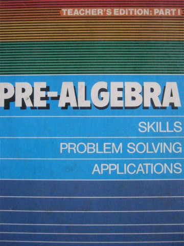 (image for) Pre-Algebra Skills Problem Solving Applications TE Part 1(TE)(H)