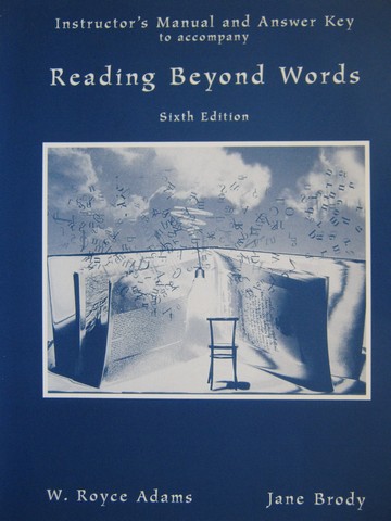 (image for) Reading Beyond Words 6th Edition IM & Answer Key (TE)(P)