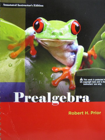 (image for) Prealgebra AIE (TE)(Spiral) by Robert H Prior
