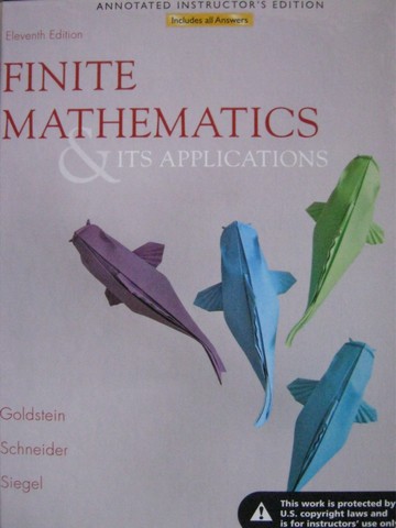 (image for) Finite Mathematics & Its Applications 11th Edition AIE (TE)(H)