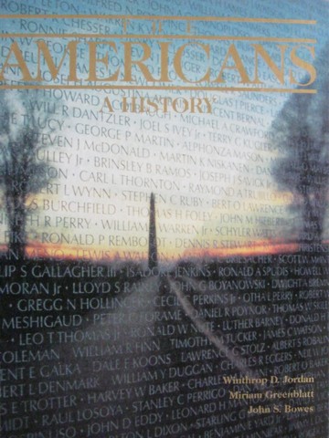 (image for) Americans A History (H) by Jordan, Greenblatt, & Bowes
