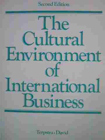 (image for) Cultural Environment of International Business (P) by Terpstra,