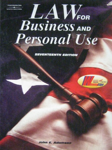 (image for) Law for Business & Personal 17th Edition (H) by Adamson