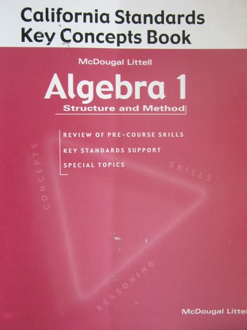 (image for) Algebra 1 Structure & Method Key Concepts Book (CA)(P)