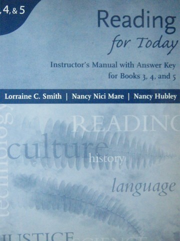 (image for) Reading for Today Books 3-5 Instructor's Manual (TE)(P) by Smith