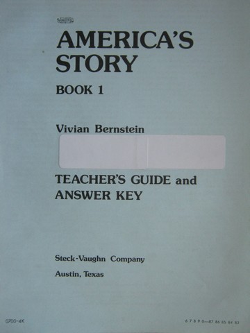 (image for) America's Story Book 1 TG (TE)(P) by Bernstein
