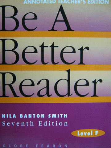 (image for) Be a Better Reader Level F 7th Edition ATE (TE)(P) by Smith