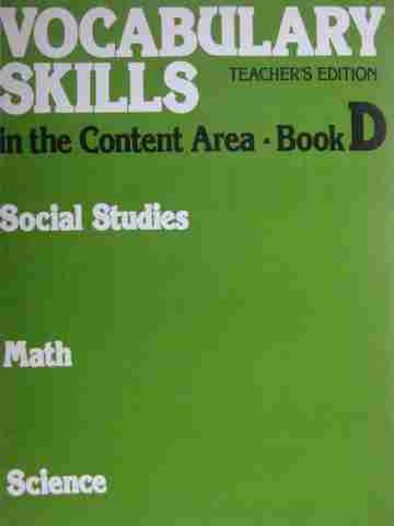 (image for) Vocabulary Skills in the Content Area D TE (TE)(P) by Butler