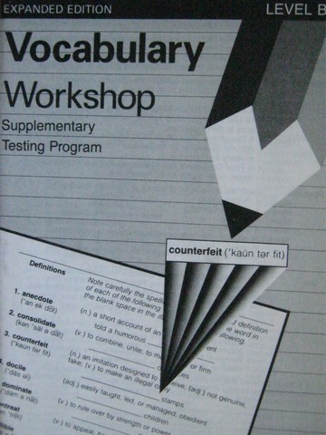 (image for) Vocabulary Workshop Expanded Edition B Testing Program (P)