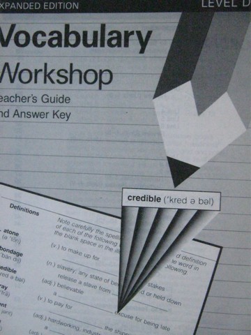 (image for) Vocabulary Workshop Expanded Edition D TG & Answer Key (TE)(P)