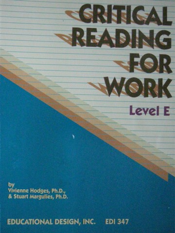 (image for) Critical Reading for Work Level E (P) by Hodges & Margulies
