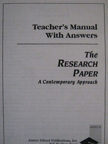 (image for) Research Paper A Contemporary Approach TM with Answers (TE)(P)