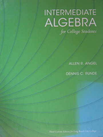 (image for) Intermediate Algebra for College Students 3rd Custom Edition (H)