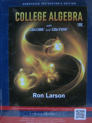 (image for) College Algebra with CalcChat & CalcView 10th Edition AIE(TE)(H)