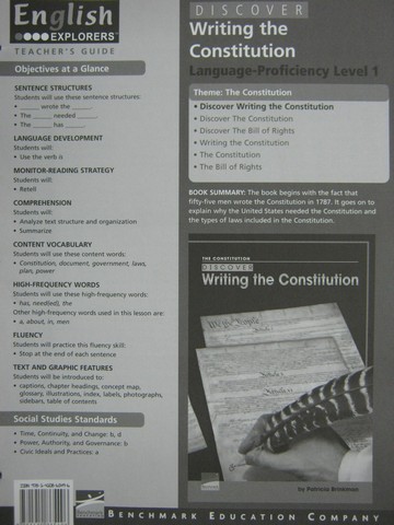 (image for) English Explorers Discover Writing the Constitution TG (TE)(P)
