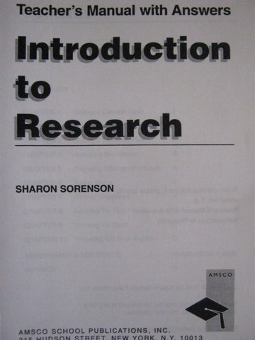 (image for) Introduction to Research TM with Answers (TE)(P) by Sorenson