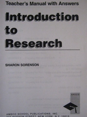 (image for) Introduction to Research TM with Answers (TE)(P) by Sorenson