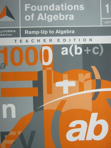 (image for) Ramp-Up to Algebra Unit 1 TE (CA)(TE)(Spiral)
