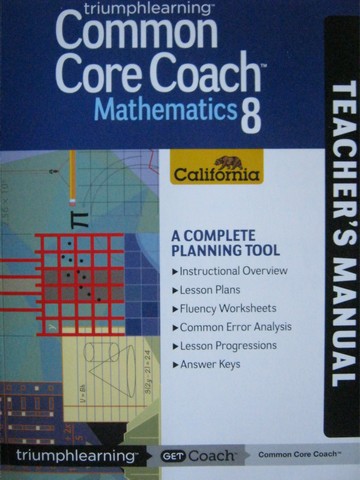 (image for) Common Core Coach Mathematics 8 TM (CA)(TE)(P)