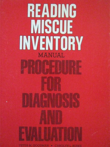 (image for) Reading Miscue Inventory Procedure for Diagnosis Manual (Spiral)