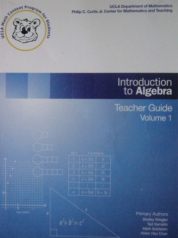 (image for) Introduction to Algebra Teacher Guide Volume 1 (TE)(Spiral)