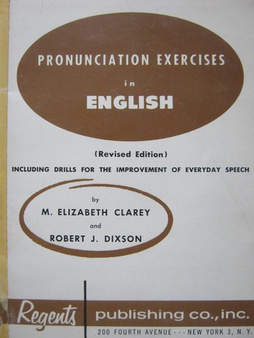 (image for) Pronunciation Exercises in English Revised Edition (P) by Clarey