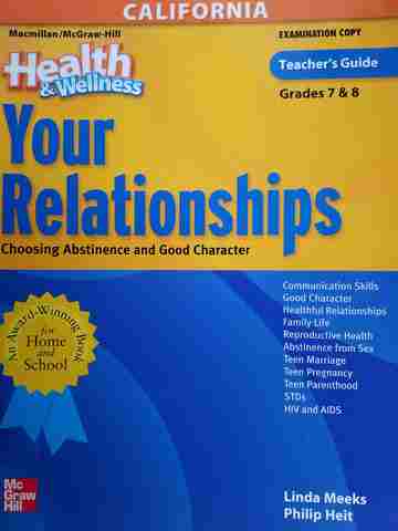 (image for) Health & Wellness 7-8 Your Relationships TG (CA)(TE)(P)