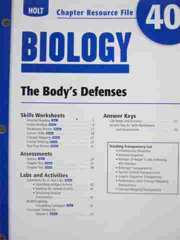 (image for) Holt Biology Chapter Resource File 40 (P)
