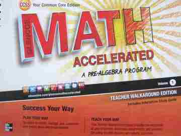 (image for) Math Accelerated Volume 1 Common Core Edition TWE (TE)(Spiral)