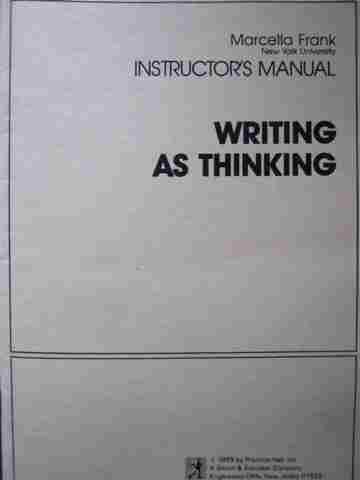 (image for) Writing As Thinking A Guided Process Approach IM (TE)(P)