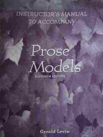 (image for) Prose Models 11e Instructor's Manual (TE)(P) by Gerald Levin