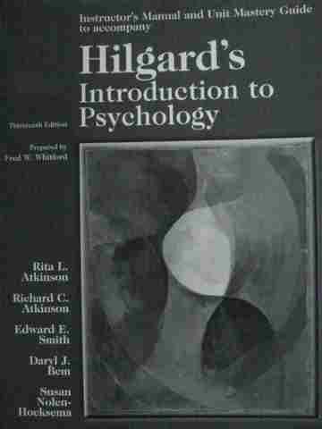 (image for) Hilgard's Introduction to Psychology 13th Edition IM (TE)(P)