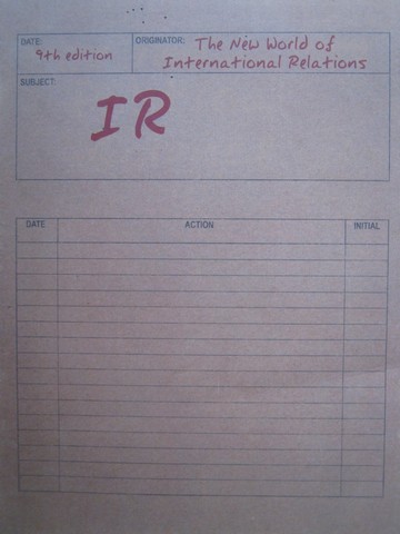 (image for) IR The New World of International Relations 9th Edition (P)