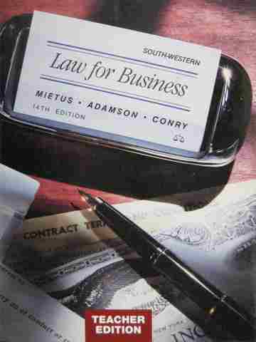 (image for) Law for Business 14th Edition TE (TE)(H) by Mietus, Adamson,