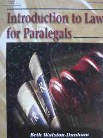 (image for) Introduction to Law for Paralegals (H) by Beth Walston-Dunham