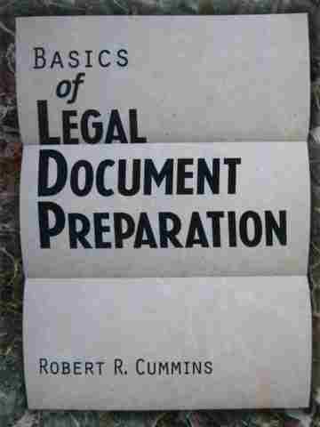(image for) Basics of Legal Document Preparation (P) by Robert R Cummins