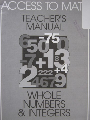 (image for) Access to Math Whole Numbers & Integers TM (TE)(P) by Levadi