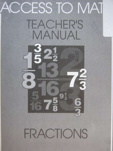 (image for) Access to Math Fractions TM (TE)(P) by Barbara Levadi