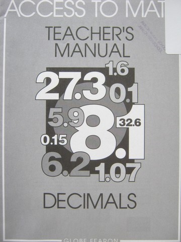 (image for) Access to Math Decimals TM (TE)(P) by Barbara Levadi - Click Image to Close