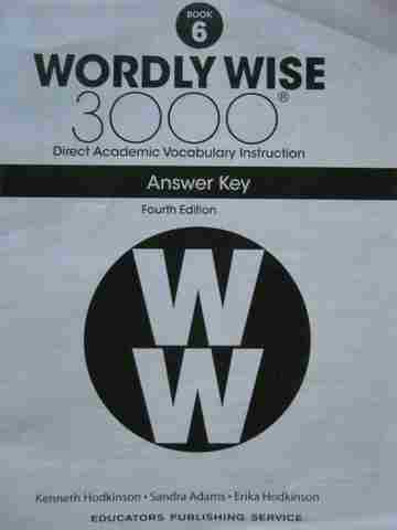 (image for) Wordly Wise 3000 Book 6 4th Edition Answer Key (P) by Hodkinson,