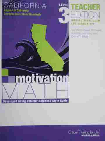 (image for) Motivation Math 3 California TE (CA)(TE)(P) by Michael L Lujan