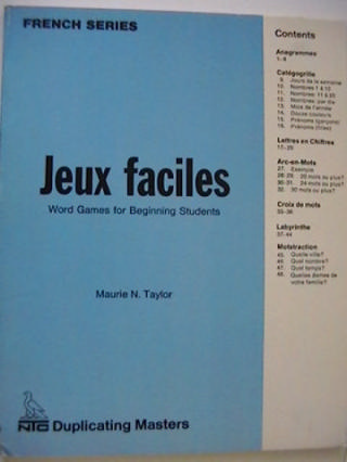 (image for) Jeux faciles Word Grames for Beginning Students (P) by Taylor