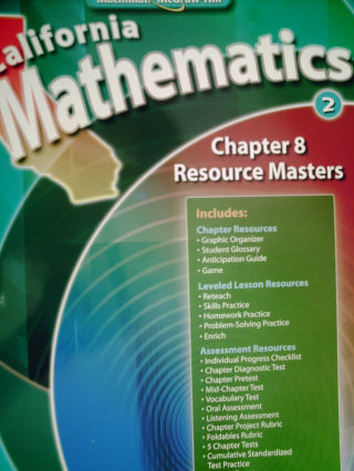 (image for) California Mathematics 2 Chapter 8 Resource Masters (CA)(P)