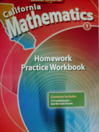 (image for) California Mathematics 1 Homework Practice Workbook (CA)(P)