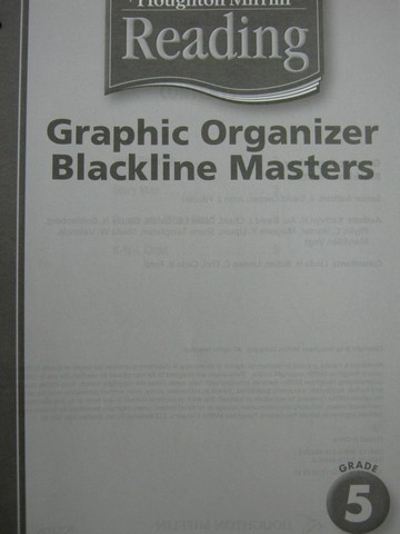 (image for) Reading 5 Graphic Organizer Blackline Masters (P)