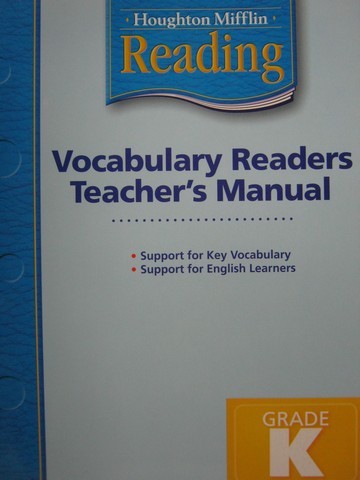 (image for) Reading K Vocabulary Readers Teacher's Manual (TE)(P)