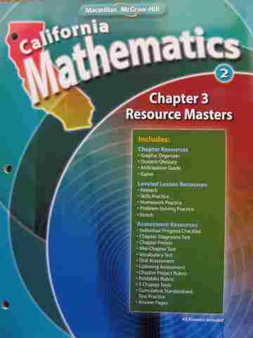 (image for) California Mathematics 2 Chapter 3 Resource Masters (CA)(P)